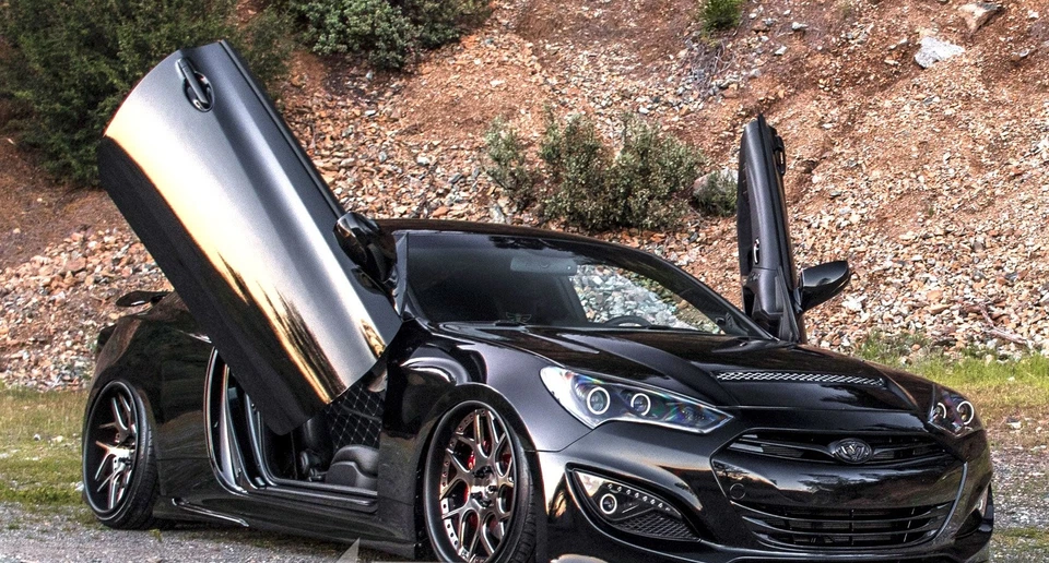 Kit de porta vertical “Lambo” Hyundai Genesis Coupe 2009‐2015 - PARAFUSO LIGADO - FEITO NOS EUA - Imagem 2 de 2