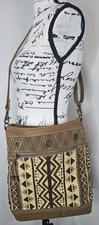 Myra Bag Womens Talia Range Canvas Leather Tribal Crossbody Shoulder Purse NEW 