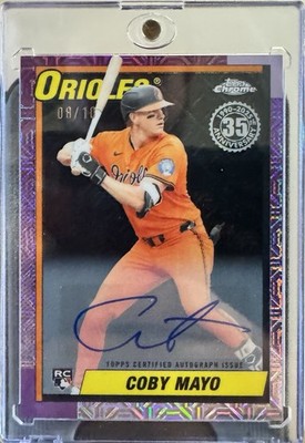 2025 Topps Update Series Coby Mayo Auto /10 35th Anniversary Silver Pack Orioles