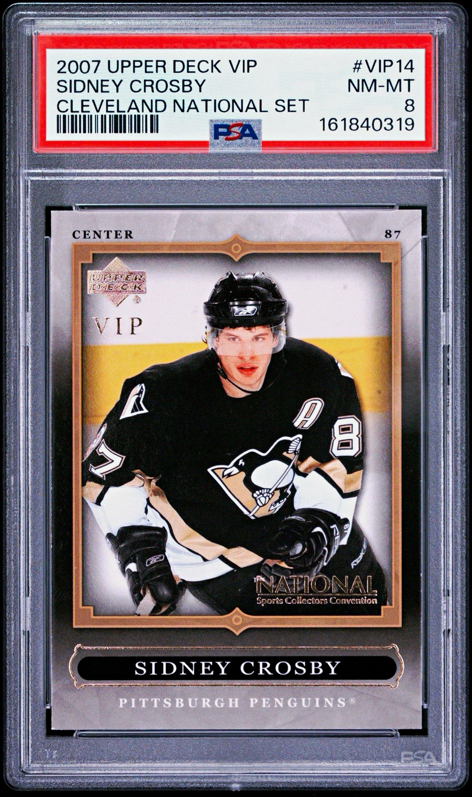 Upper Deck 2007 Cleveland National Sidney Crosby VIP-14 Insert Penguins PSA 8 view 1