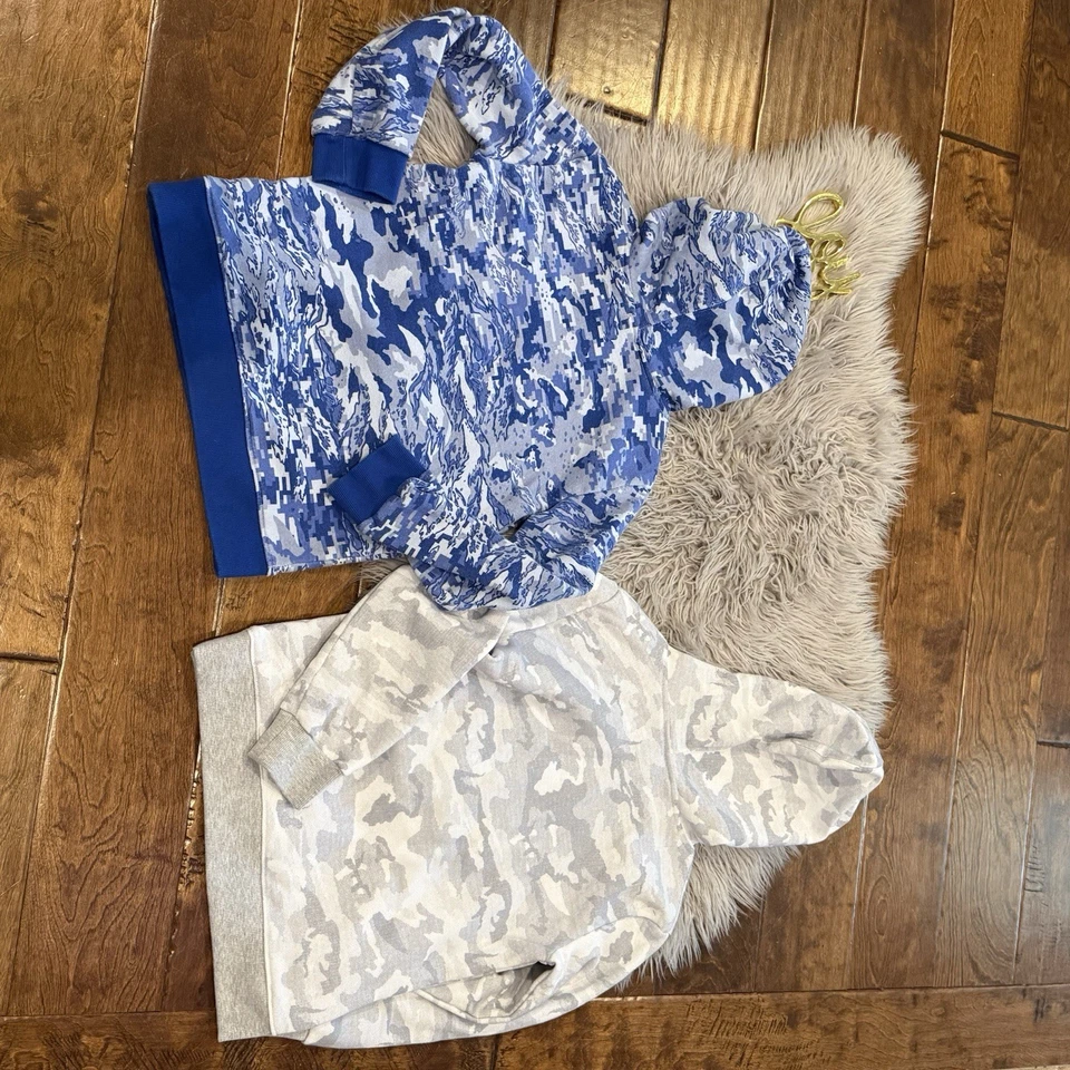 Under Armour Hoodies Boys Lot Of 2 Size 7 Blue Grey Camouflage - Image 3 of 4