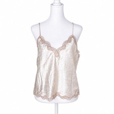 Vintage Christian Dior Camisole L Jaquard Satin Lace 80s Lingerie Coquette USA
