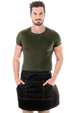 Half Deep Black Apron with Durable Twill   Bistro Apron, Waist Apron adjus