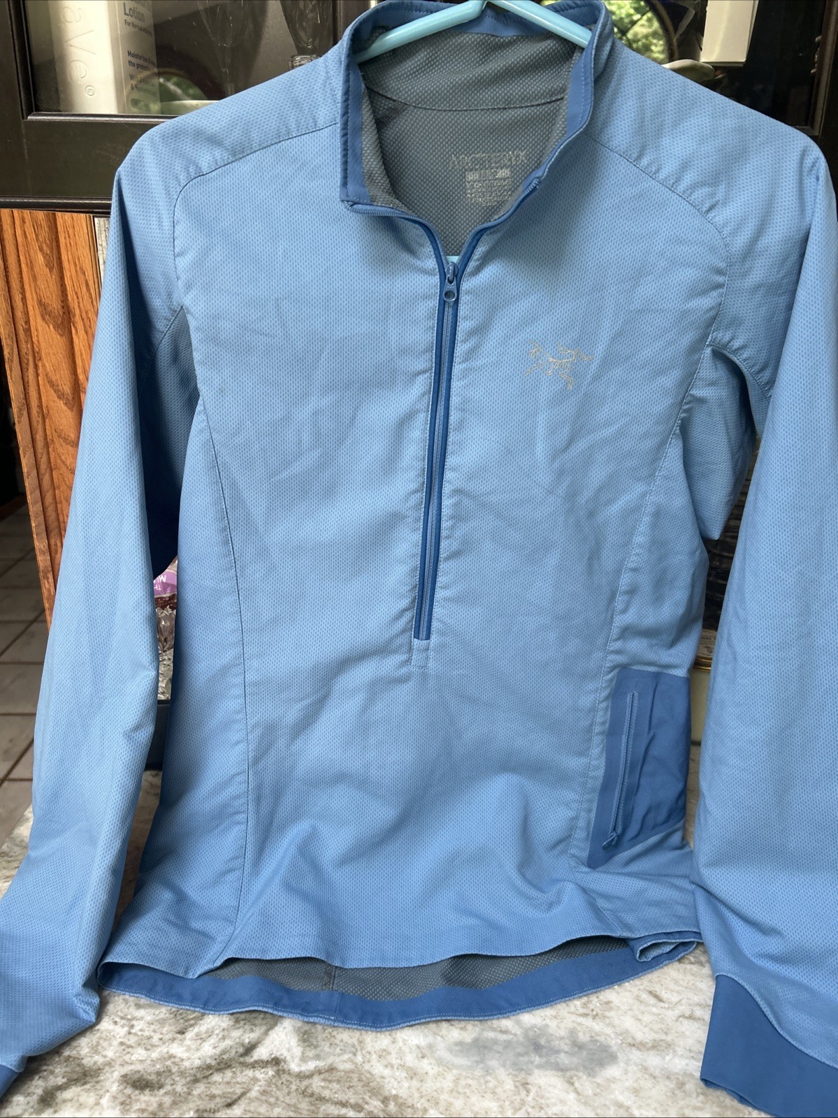 ARC'TERYX Arcteryx Delta LT Giacca Donna M Blu Chiaro Polartec Fodera Waffle Windstopper