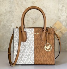 MICHAEL KORS MERCER MD SATCHEL SHOULDER CROSSBODY BAG COLORBLOCK MK DEER MULTI