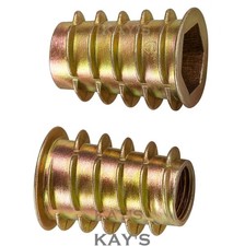 M4 M5 M6 M8 M10 THREADED INSERTS FOR WOOD NUTS HEX DRIVE SCREW FIXINGS TYPE D