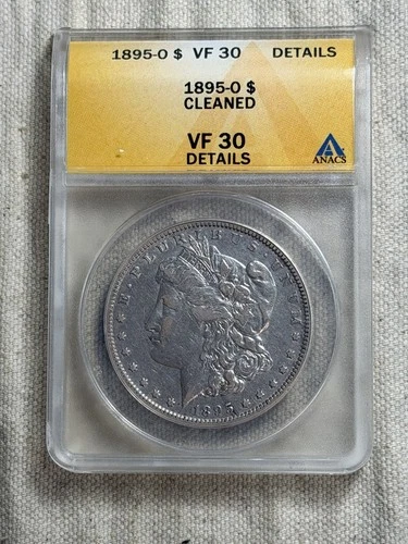 1895 O Morgan Silver Dollar ANACS VF30 Details Cleaned Key Date Coin