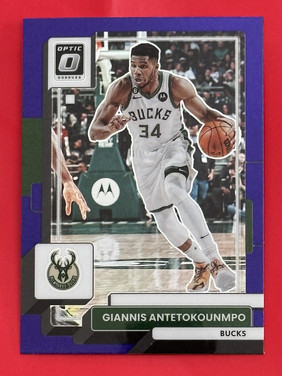 2022-23 Panini Donruss Optic PURPLE PRIZM #75 GIANNIS ANTETOKOUNMPO Bucks