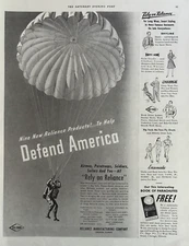 1941 Reliance Mfg Company Defend America WW 2 Parachute Chicago Vintage Print Ad