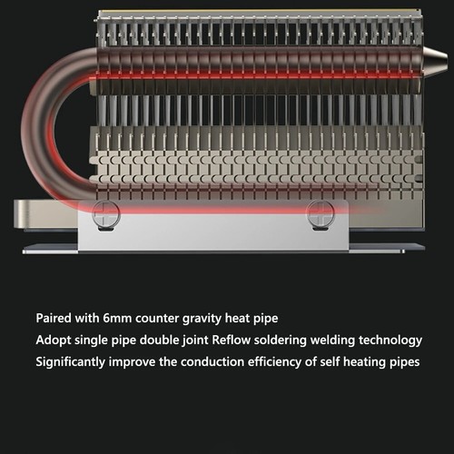 M.2 Drive Heatpipe Cooler SSD NVME Radiator Heat Sink Cooling HR-09 Coolleo - Zdjęcie 7 z 10
