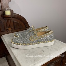 Christian Louboutin 女式皮鞋面银色男士休闲鞋| eBay