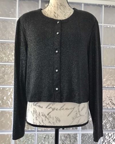 Ronni Nicole neu mit Etikett $ 90 schwarz silber Glitzer formelle Jacke Langarm Stretch 16 - Bild 2 von 12