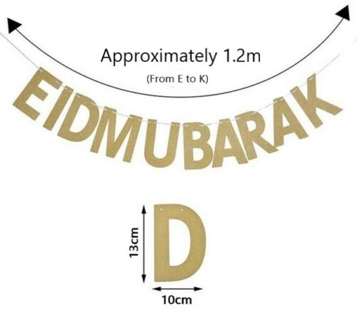 Eid Mubarak Folie Ballon Banner Party Dekor Set Folie und Latex Ballons Gold - Bild 9 von 26