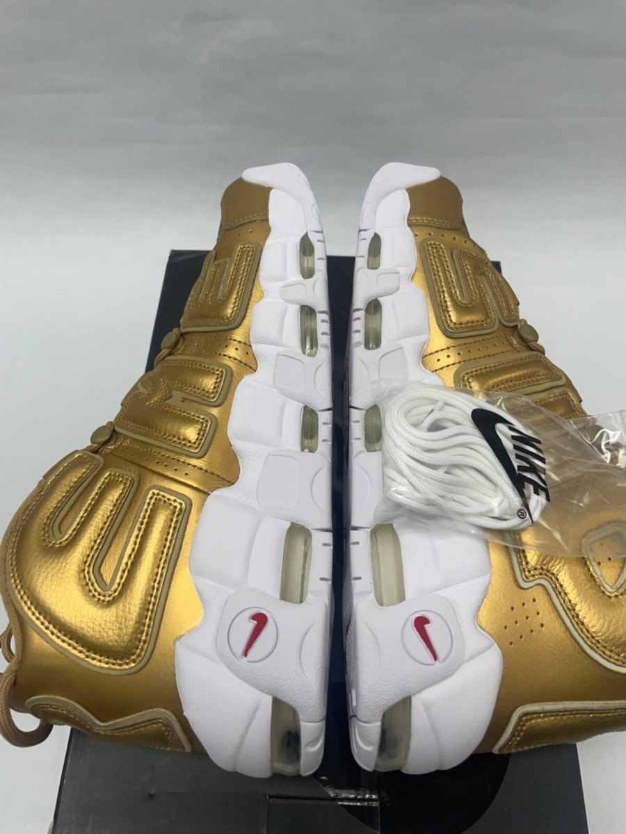 Size 11.5 - Nike Supreme x Air More Uptempo Metallic Gold