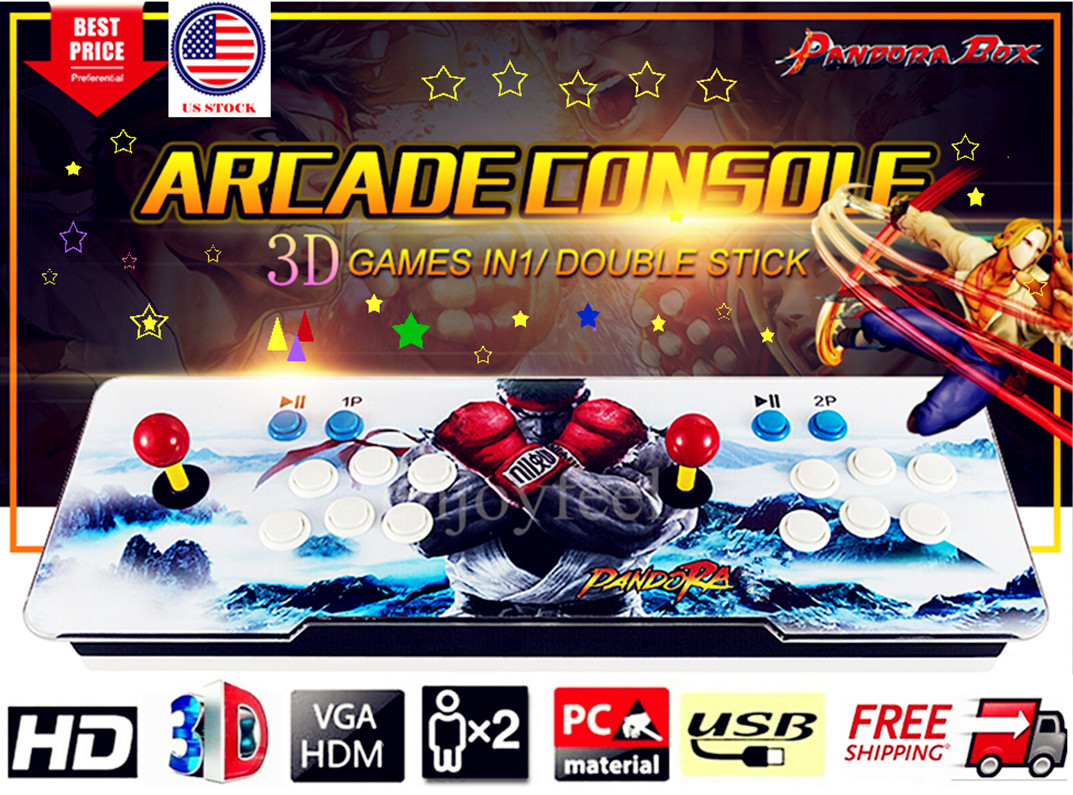NEW Version Pandora Box 3188 In With 52*3D Video Games Home Arcade Console