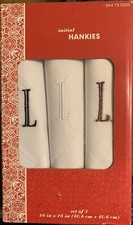 Handkerchief Hankies Set of 3 Initial  L  100 Cotton Makes a Great Gift MIB