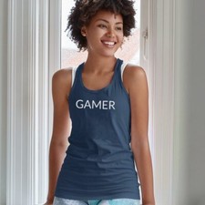 GAMER FemaleTank-Simple Minimal Printed One Liner