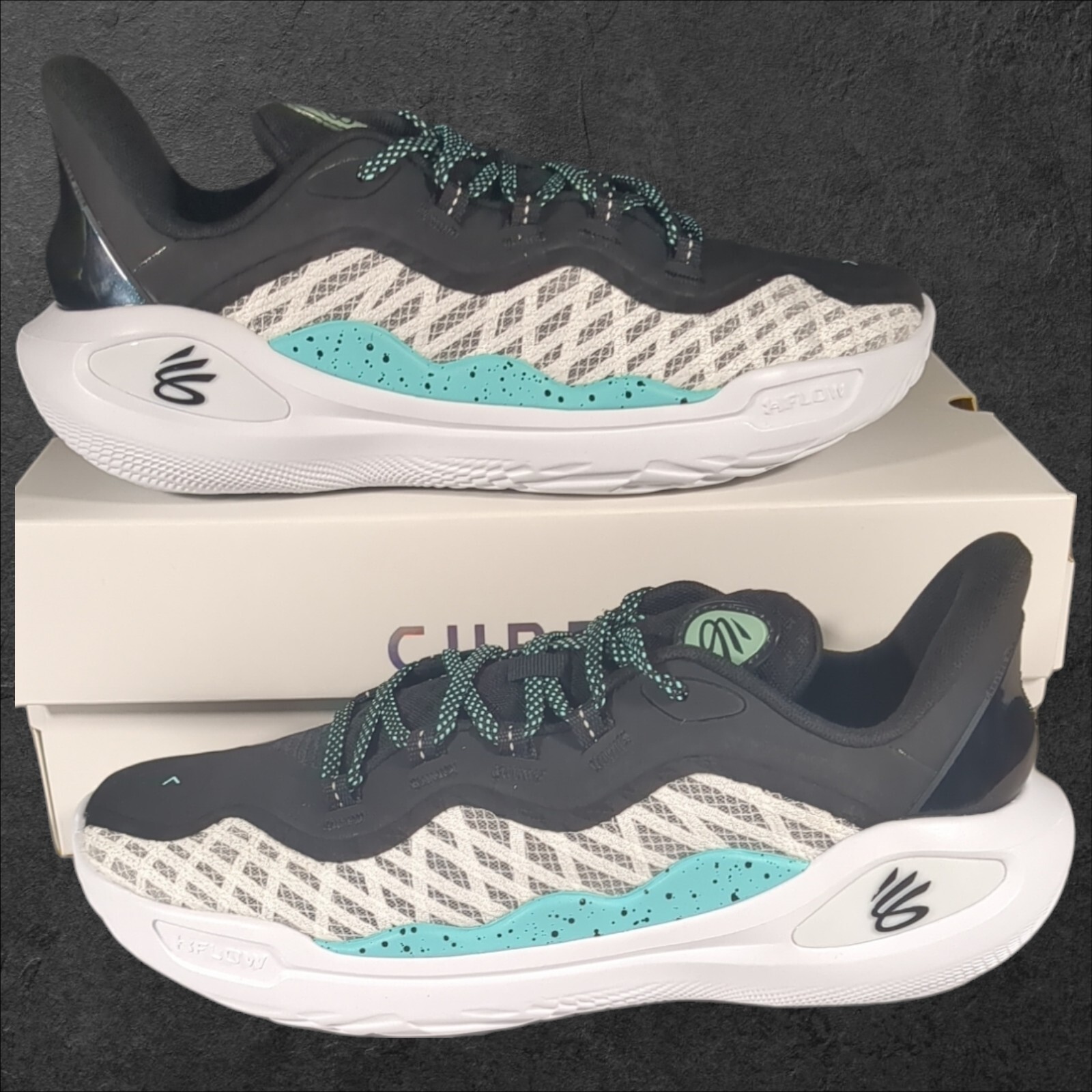 Under Armour Curry 11 Men's 10 Black White Baby Blue 3027416-100