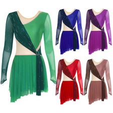 Womens Bodysuit Party Uniforms Prom Dress Ballet Dresses Leotard Color Crotch