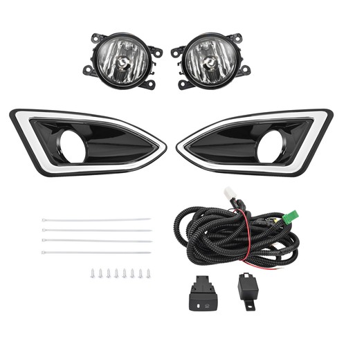 HECASA LH&RH Side Fog Lights Bumper Lamps Harness Switch Kit For Ford Edge 15-18 - Picture 2 of 22