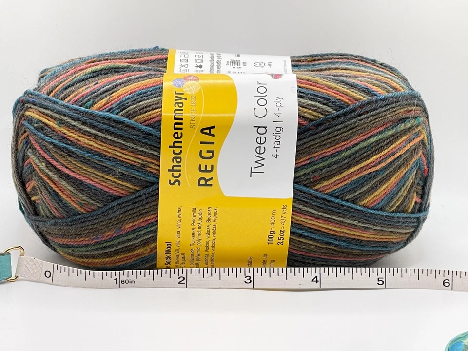 Regia 4-Ply Tweed Color Sock Yarn 07491 Brown Blue Black + Wool Nylon 100gr 437y - Image 3 of 4