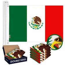 Mexico Mexican Flag 3x5FT 5-Pack Double-sided Embroidered Polyester By G128