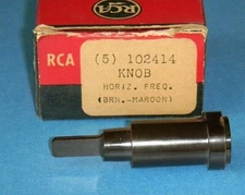 Vintage RCA 102414 TV Control Knob Horizontal Freq. Brown/ Maroon NOS