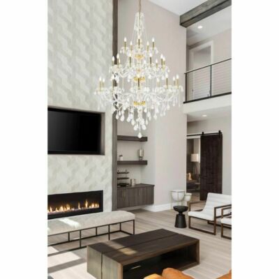 Crystal Chandelier Large Foyer Pendant Ceiling Lighting 25 Light Fixture 68''