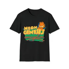 Neon Genesis Evangelion Garfield Funny Meme Anime Humor Vintage Unisex T-Shirt