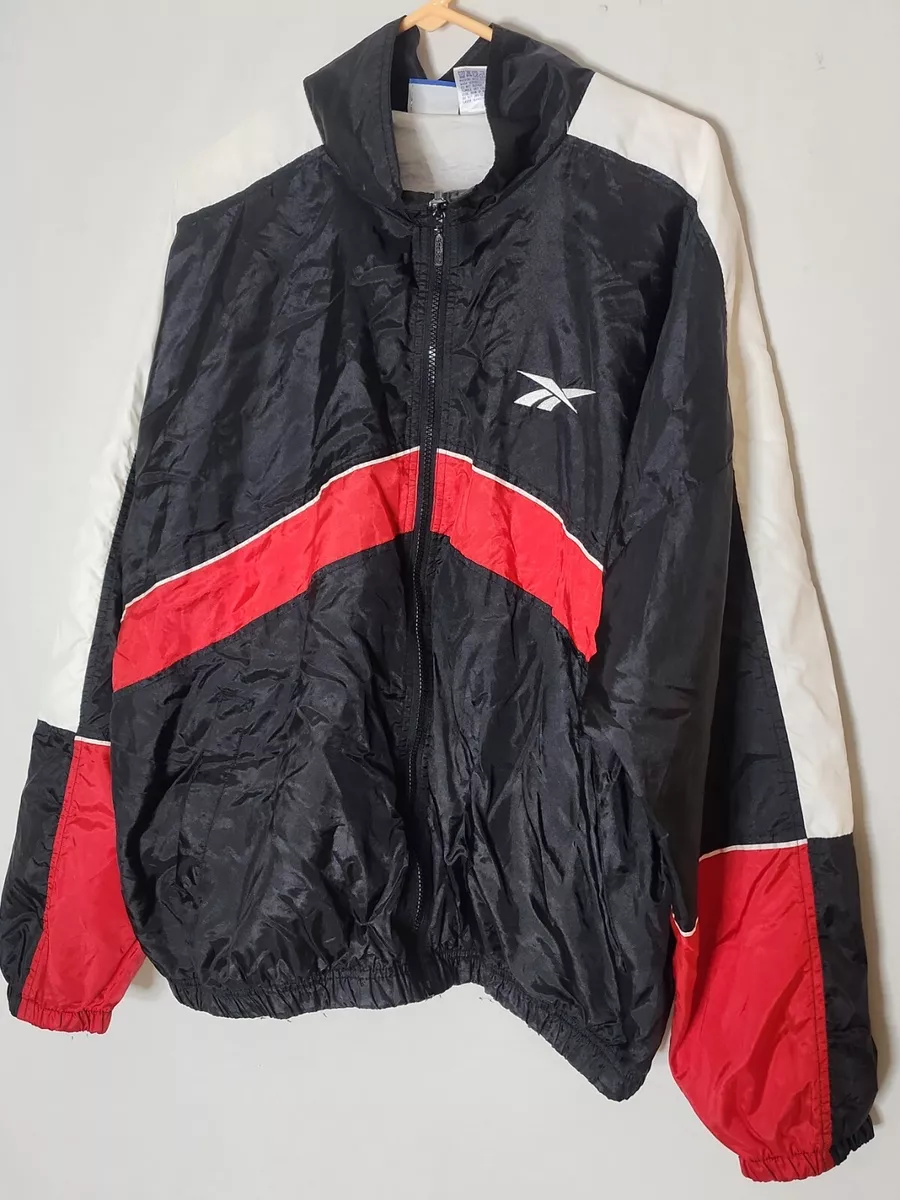 Veste Reebok Vintage Taille XL Full Zip Homme Rouge Noir