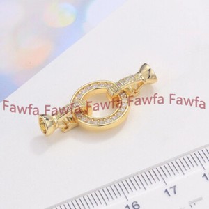 Authentic DIY Jewelry Accessories Making Gold Plated Ring Rhinestone Lock Buckle Clasp