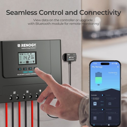 Renogy 60A MPPT Solar Charge Controller Rover Lite 12V/ 24V/ 36V/ 48V Regulator - Picture 7 of 8