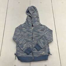 7 For All Mankind Light Blue Zip Up Long Sleeve Knit Sweater Jacket Size 6T