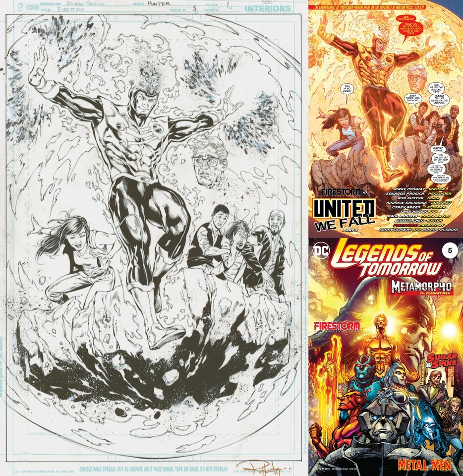 Gerry Conway Firestorm Legends of Tomorrow #5 Pg. 1 Original Art Splash Page Comic Art