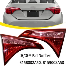 Pair Inner Tail Light For 2017 2018 2019 Toyota Corolla 8158002A50 8159002A50