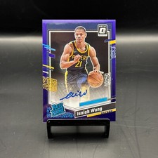 2023-24 Donruss Optic Isaiah Wong #297 RC Purple Prizm Rated Rookie Auto