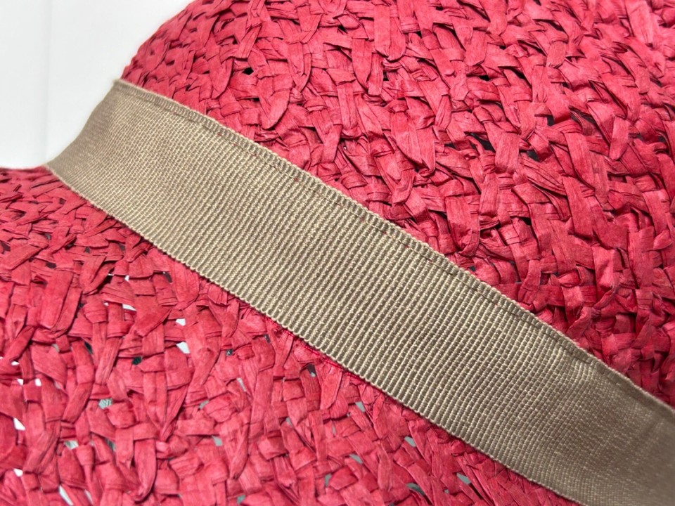 ICAS, Made in ITALY Lovely Soft Red Woven Sun Hat Lightweight eBay