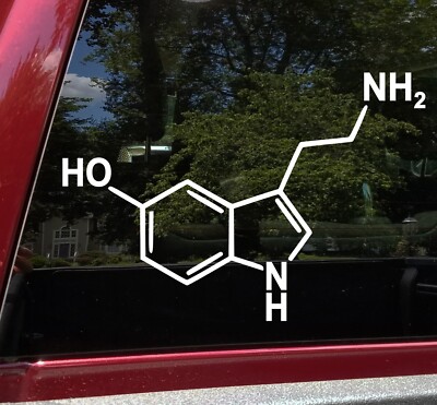 Serotonin Molecular Compound Vinyl Decal V1 | Chemical Structure Die Cut Sticker