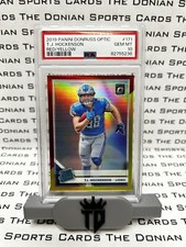2019 Optic T.J. Hockenson Red Yellow Prizm Rated Rookie RC #171 Lions PSA 10