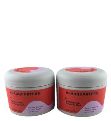 2pc Headquarters Soothing Scalp Exfoliating Mask for Dry Scalp and Hair 8 oz