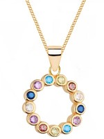 Halskette Gold Kreis 925 18K Vergoldet Mit Zirkonia Damen AnhäNger Rund Kette 45