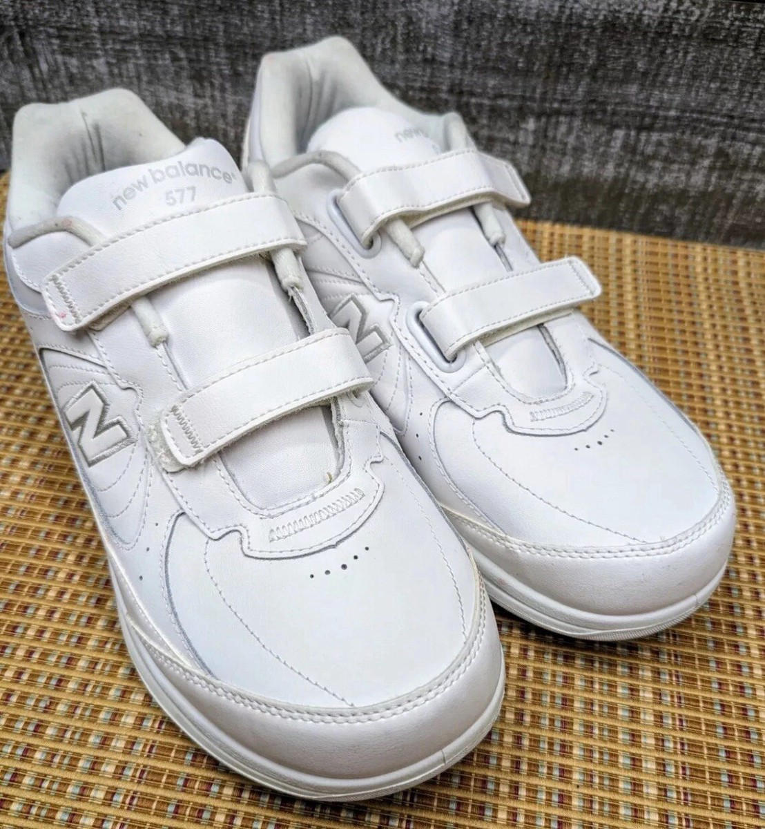 New Balance 577 V1 USA Made White Leather Walking Shoes Mens 