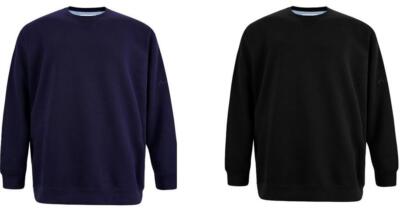 Fabrik Rundhals Fleece Sweatshirt für Herren (2407) in 2 Farben, 2XL-8XL