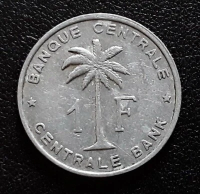 CONGO BELGE 1 Franc Banque Centrale Congo Belge-Ruanda-Urundi 1959 en Aluminium - Photo 1/2