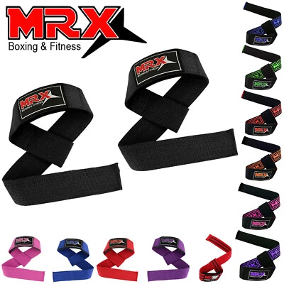 MRX Weightlifting Bar Straps Gym Bodybuilding Fitness Workout Lifting Strap Pair