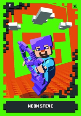 LEGO Minecraft Serie 1 Trading Card 2 - Neon Steve - Skin Karte - Neon