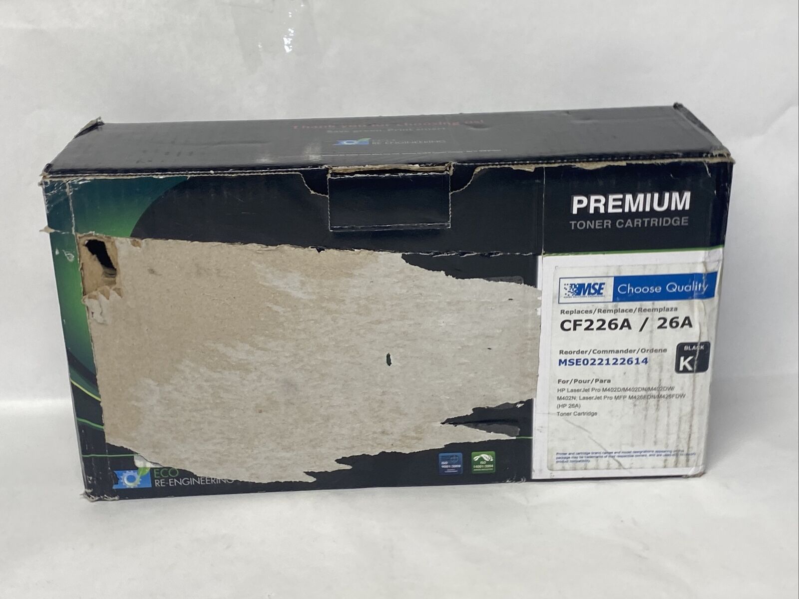 MSE CF226A / 26A Black Remanufactured Toner Cartridge for HP (HP 26A) 1PC New