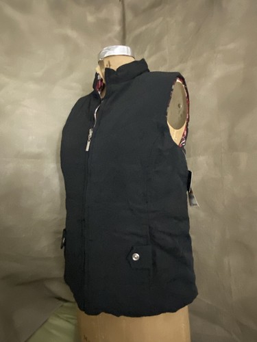 Red & Black REVERSIBLE PLAID Winter Fall QUILTED PUFFER VEST Karen Scott NEW S - Picture 2 of 9