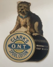 Clark's Spool Cotton Thread Store Display Cardboard Advertisement
