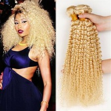 Brazilian 613 Blonde 100 Human Hair Extensions Kinky Curly 20 26 28"/ 50G